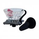 Hario V60 Glass Drip 01 - Juodas, with scoop Hario V60 Glass Drip 01 - Juodas, with scoop
