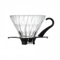 Hario V60 Glass Drip 01 - Black, with scoop