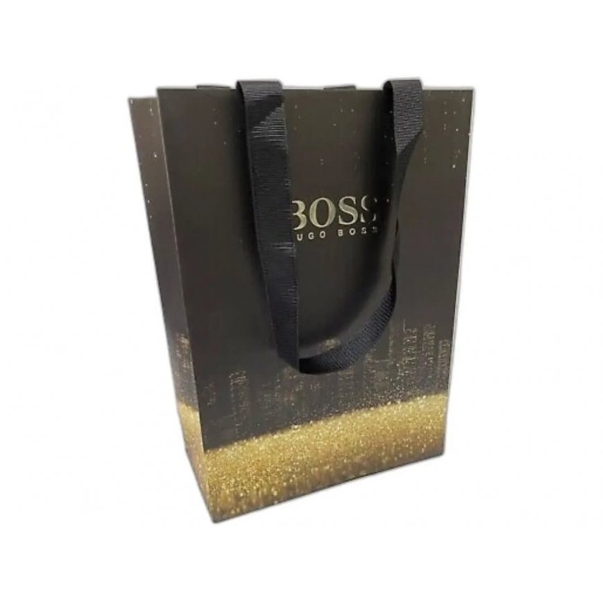 Hugo Boss, Boss, GWP kartoninis krepšys, juodas, 25 x 18 x 9 cm vyrams