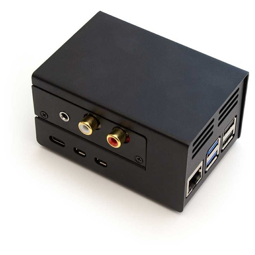 Kotelo HiFiBerrylle ja Raspberry Pi 5:lle - teräs - musta – 4