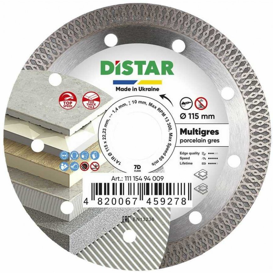 DISTAR TARCZA DIAMENTOWA MULTIGRES 115 x 1.4 x 10 x 22.23mm