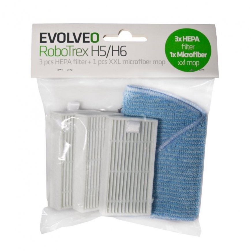 EVOLVEO RoboTrex H5, H6, accessories (3 pcs HEPA filter + 1 pc XXL microfiber cloth)