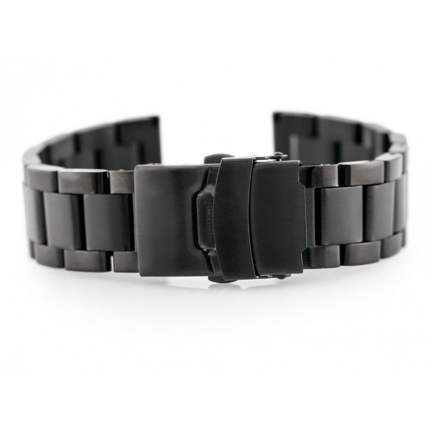 Pacific Model 3 solid bracelet - juodas 18mm