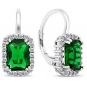 Brilio Silver Brilio Silver Modern silver earrings with emeralds EA400WG Brilio Silver Brilio Silver Modern silver earrings with emeralds EA400WG