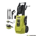 Ryobi High pressure washer 2000 W 150 bar 450 l - Flexible 8m, reel, 0.9 l tank, guns (copper-turbo), rotary brush Ryobi High pressure washer 2000 W 150 bar 450 l - Flexible 8m, reel, 0.9 l tank, guns (copper-turbo), rotary brush