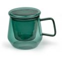 Glass mug with infuser Livorno 350ml - green / Bredemeijer