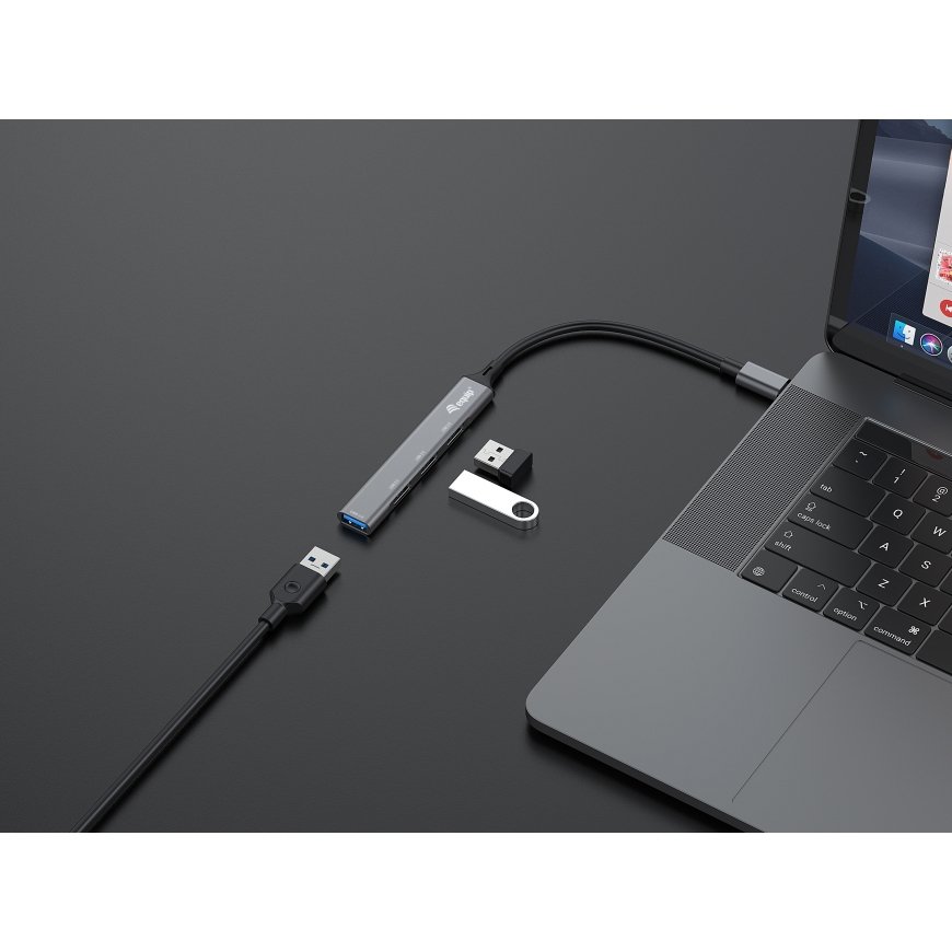 Equip 128961 interfeisa centrmezgls USB 3.2 Gen 1 (3.1 Gen 1) Type-C 5000 Mbit/s Melns, Pelēks – 3