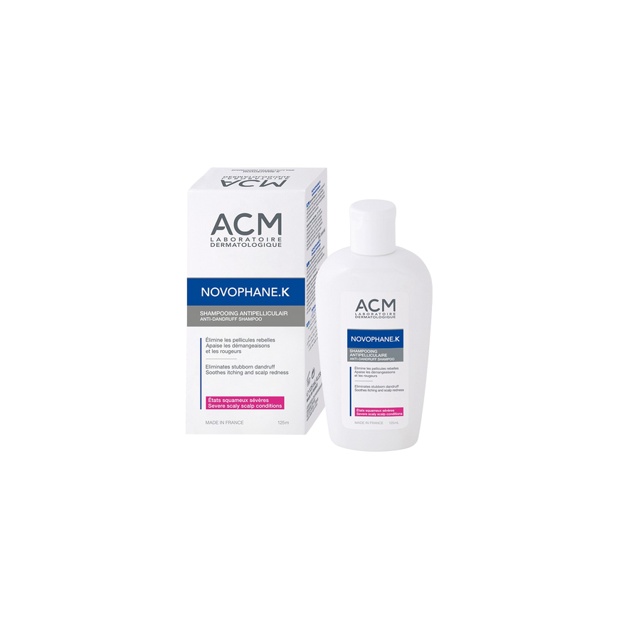 Laboratoire ACM, Novophane K, Hair Šampūnas, Nuo pleiskanų, 125 ml – 2