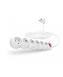 Connect IT CI-1281 pagarinātājs 5 m 6 Maiņstrāvas izvade (-s) Iekštelpas Balts