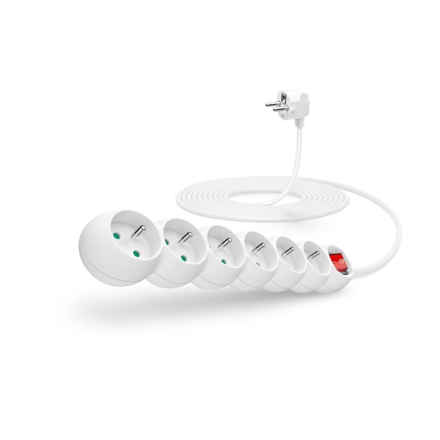 Connect IT CI-1281 power extension 5 m 6 AC outlet(s) Indoor White