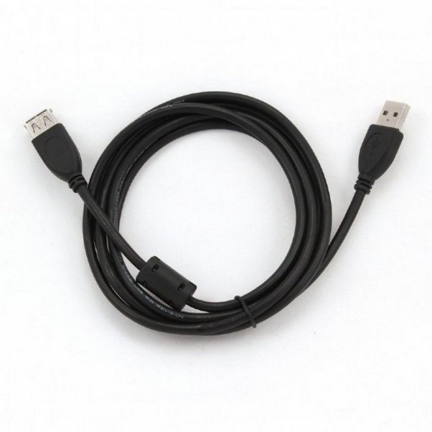 AmberIn USB 2.0 cable M/F 1.8m Black