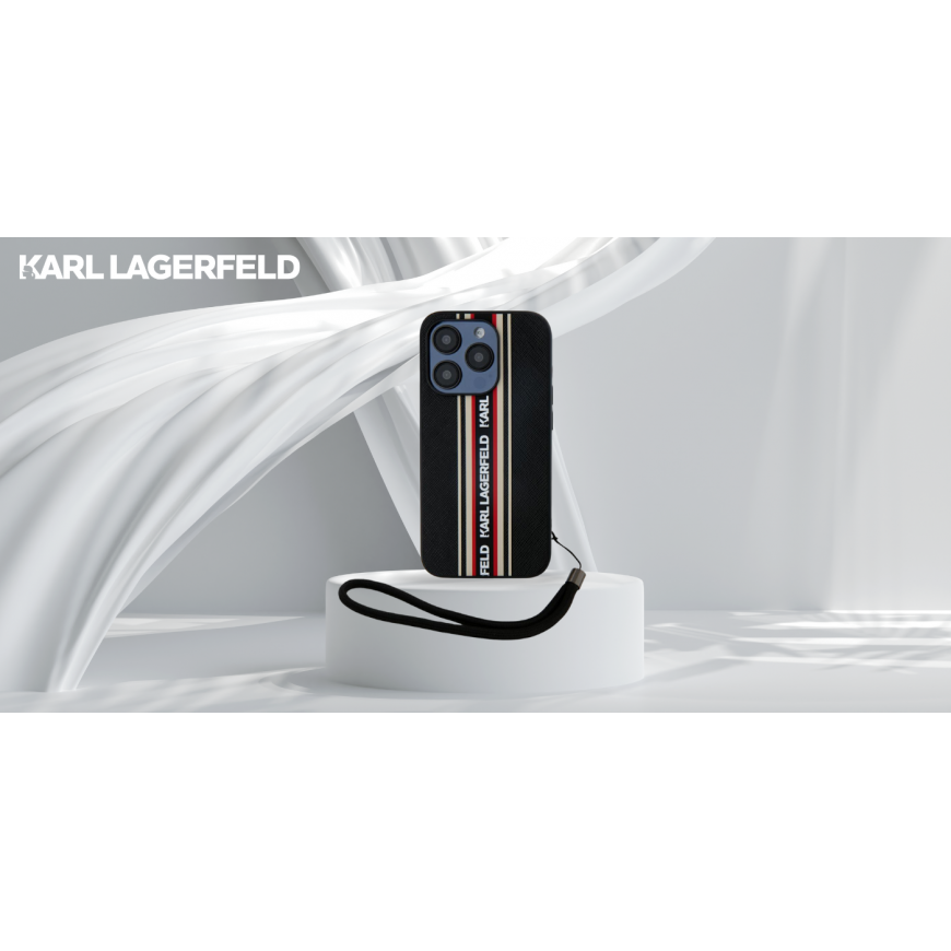 Case Karl Lagerfeld Saffiano Athleisure Stripes Cord for iPhone