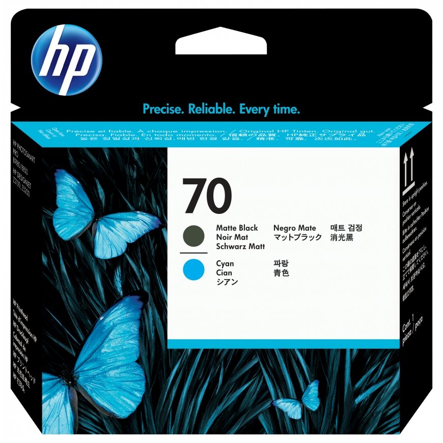 HP 70 matt, svart og cyan skriverhode med Smart Printing-teknologi tintes kārtridžs 1 pcs Matēts mel