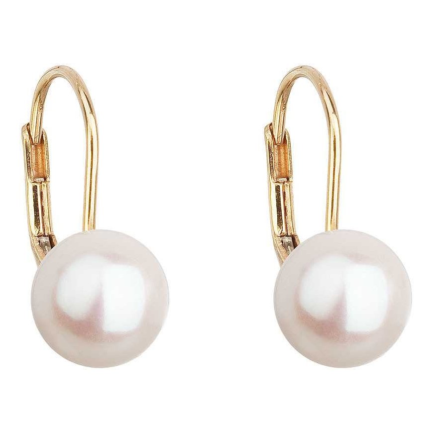 Evolution Group gold pendant earrings with real pearls Pavon 921009.1