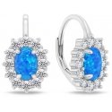 Brilio Silver Charming silver earrings with zircons and blue opals EA1127WB Brilio Silver Charming silver earrings with zircons and blue opals EA1127WB