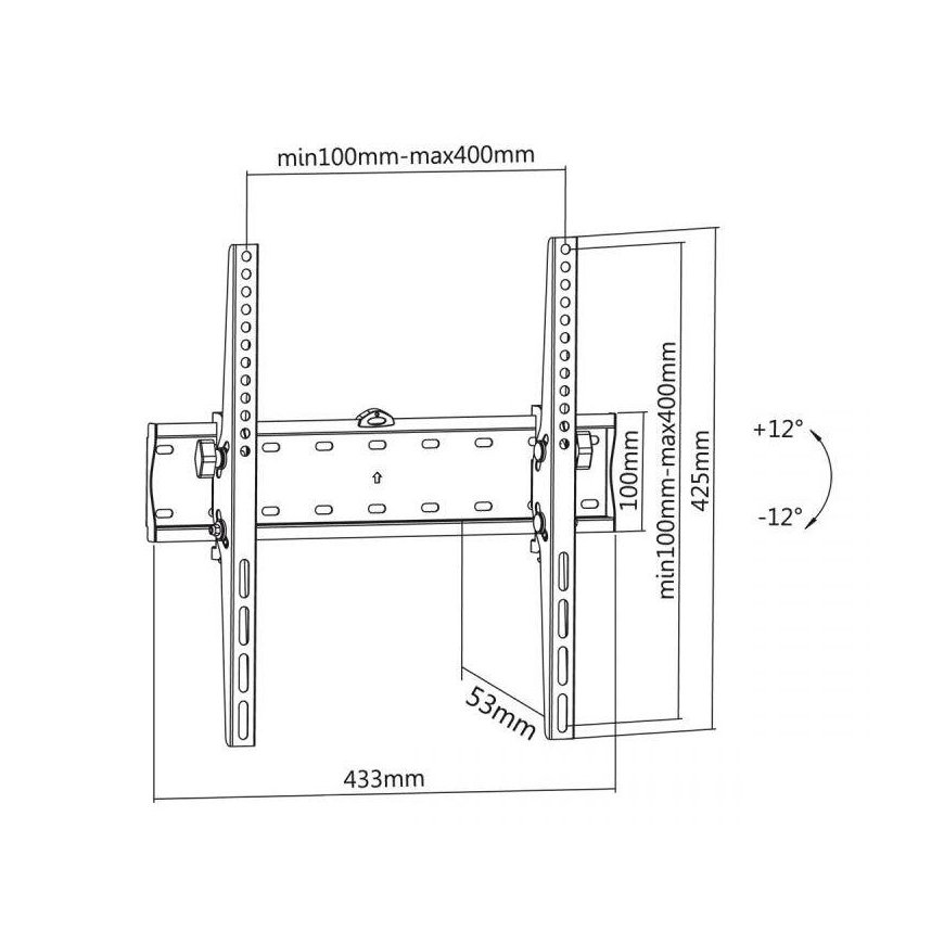 Cabletech Tiltable wall mount for TV 32-55" (max. 40kg) – 2