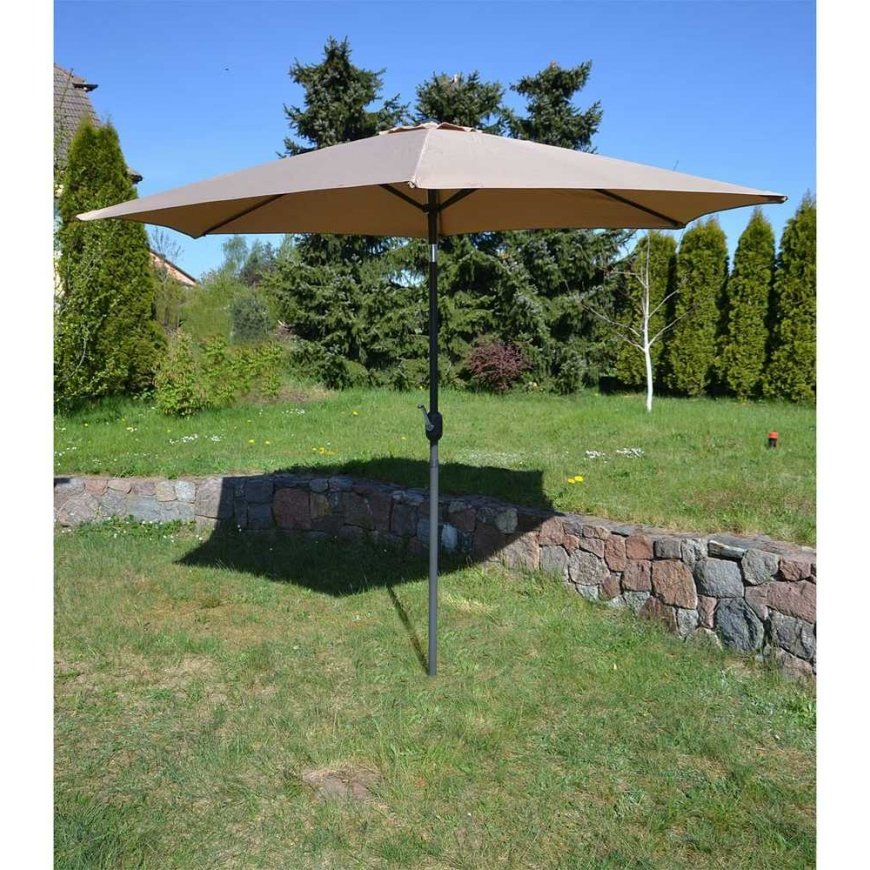 Saska Garden 300cm FOLDING GARDEN UMBRELLA, BEIGE – 2