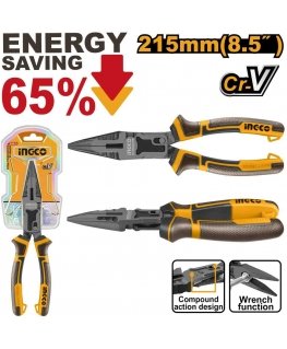 Ingco HCLNP58200 Long Jaw Pliers, 8.5"/215mm, CrV