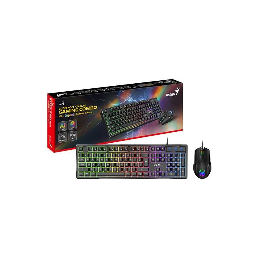 Keyboard Genius GX GAMING Scorpion KM-GX6, Keyboard set CZ/SK, for gaming, wired (USB), black – 4