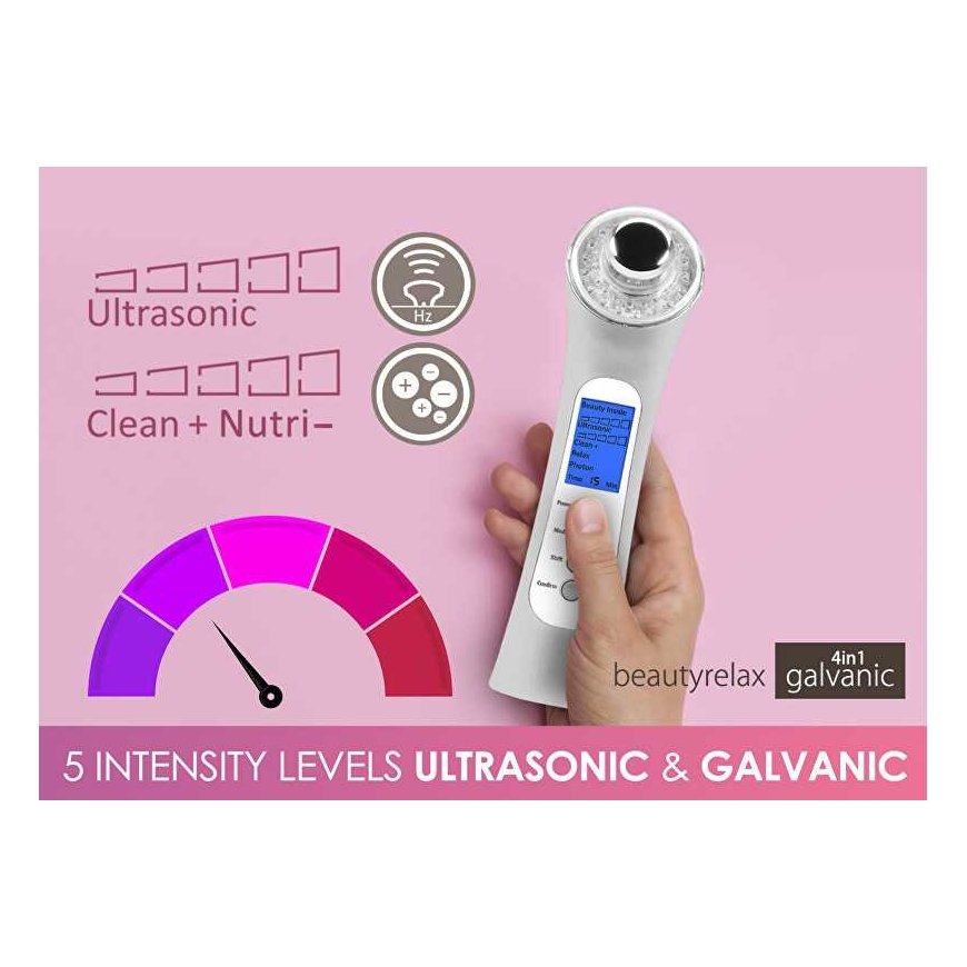 BeautyRelax Galvanic skin iron 4 in 1 with photon therapy BR-1150W vietinės priežiūros priemonė – 5
