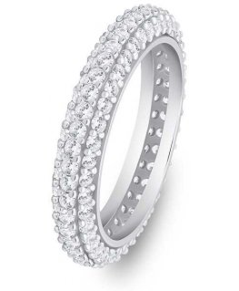 Brilio Silver Sparkling silver ring with clear zircons RI093W