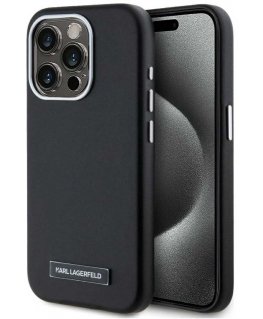 Karl Lagerfeld FW Metal Plate MagSafe Case for iPhone 15 Pro Max black