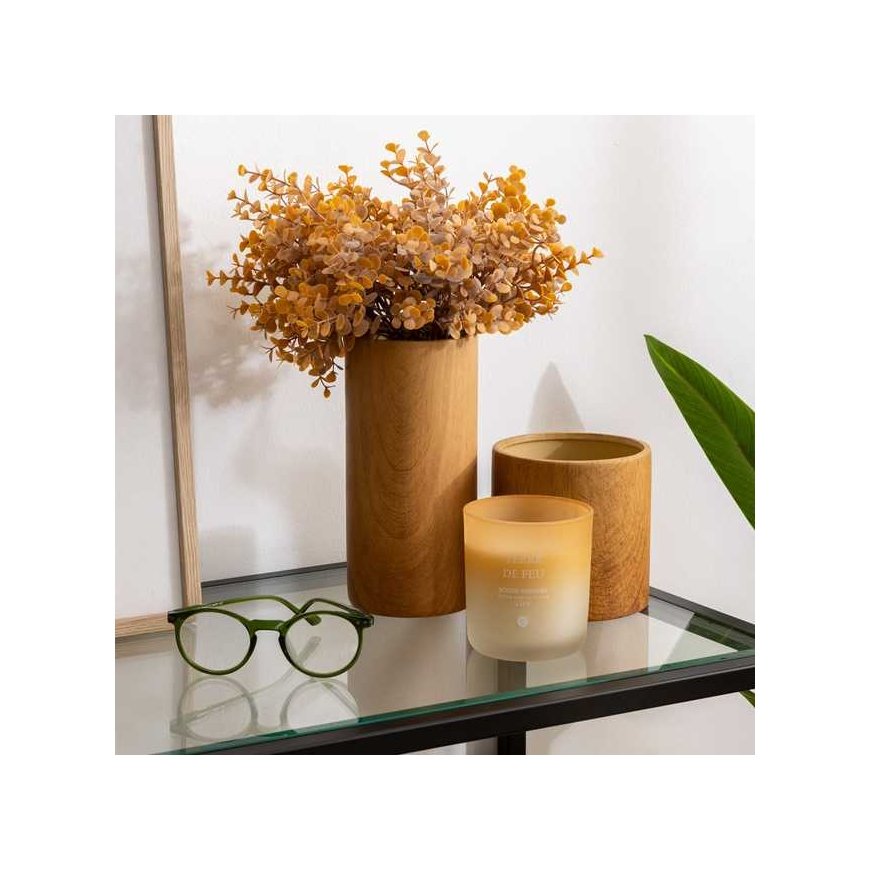 Atmosphera Ceramic vase SAO, wood effect, 20 cm – 2