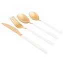 AltomDesign "Noble Gold White" cutlery set 24 pieces - for 6 persons, Gold / White color AltomDesign "Noble Gold White" cutlery set 24 pieces - for 6 persons, Gold / White color