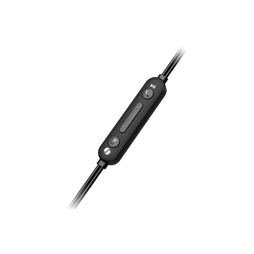 Ausinės Genius HS-220U AI, į ausis įkišamas mikrofonas, laidinis juodas, 2.0, rakinamas, USB - C – 4