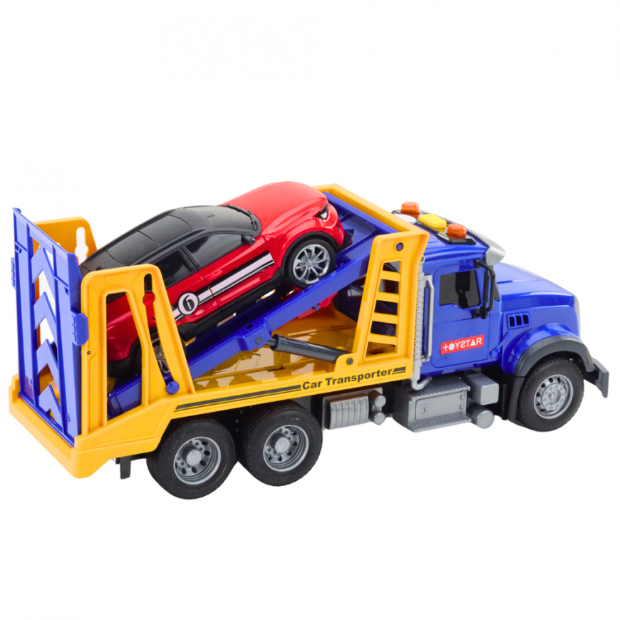Lean Toys Large Transporter Tractor with Trailer, Lights and Sounds – 3