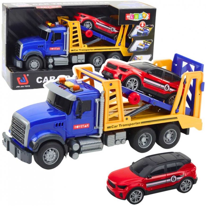 Lean Toys Large Transporter Tractor with Trailer, Lights and Sounds – 5
