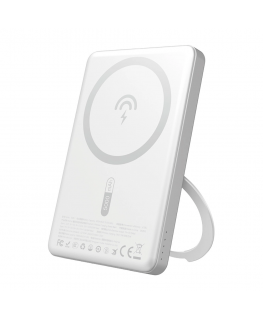 Dudao K28S 20W PD 5000mAh Powerbank su MagSafe ir stovu – sidabrinė