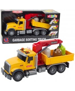 Lean Toys -jätteiden lajitteluauto konteilla, valoilla ja äänellä
