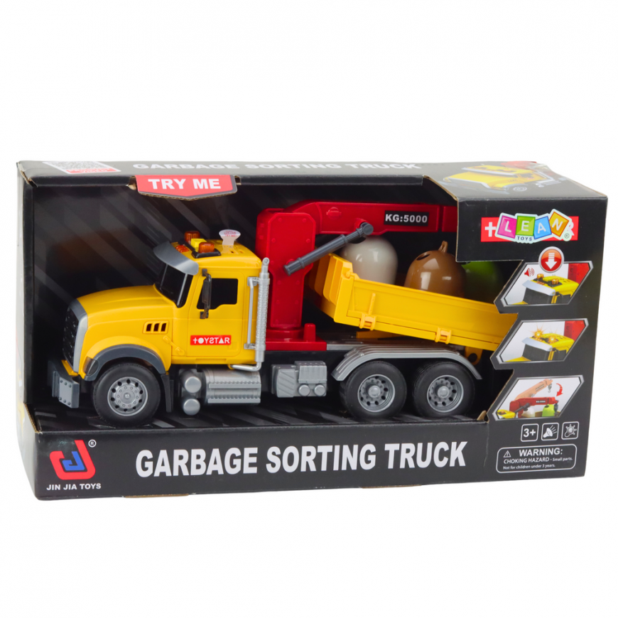 Lean Toys Garbage Sorting Truck with Containers, Lights and Sound – 4