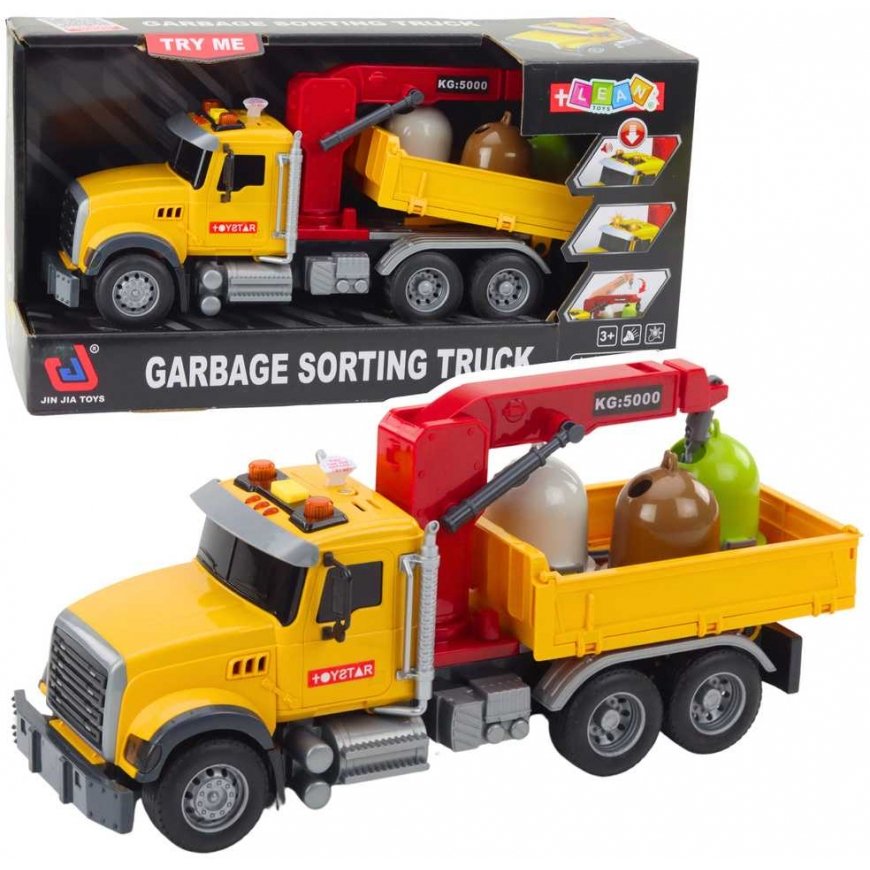 Lean Toys Garbage Sorting Truck with Containers, Lights and Sound – 5