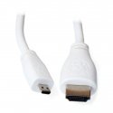 Raspberry MicroHDMI - HDMI kabelis 2m Baltas Raspberry MicroHDMI - HDMI kabelis 2m Baltas