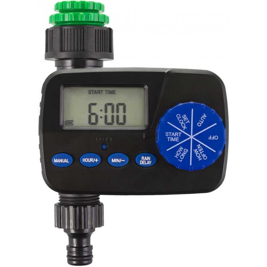 GreenBlue electronic irrigation controller, programmer, 2x1.5V AA power supply, GB390 – 2
