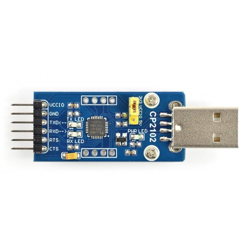 USB-UART-muunnin CP2102, USB-liitin, Waveshare 11079 – 2