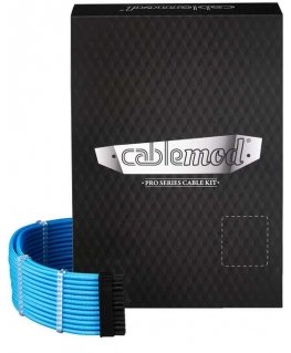 CableMod C-Series Pro ModMesh Sleeved 12V-2x6 12VHPWR Dual StealthSense Cable Kit for Corsair RMi, RMx (Black Label) - hell blau