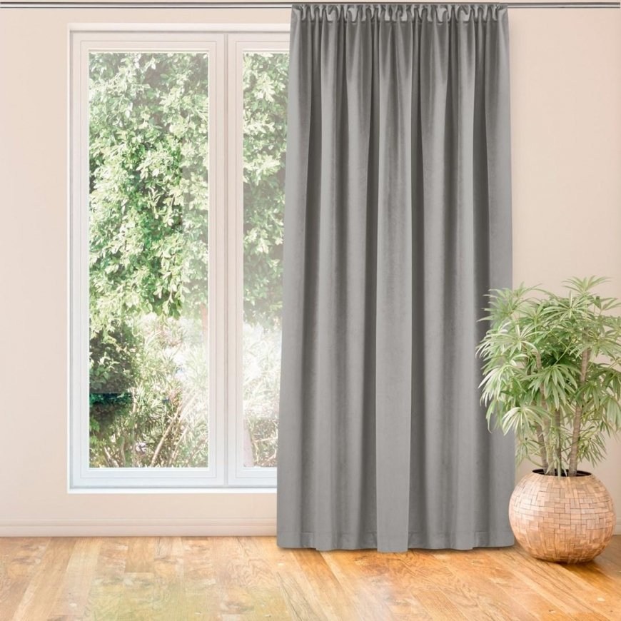 Homede Curtains VELVET PLEAT D 75 grey 400x225 – 2