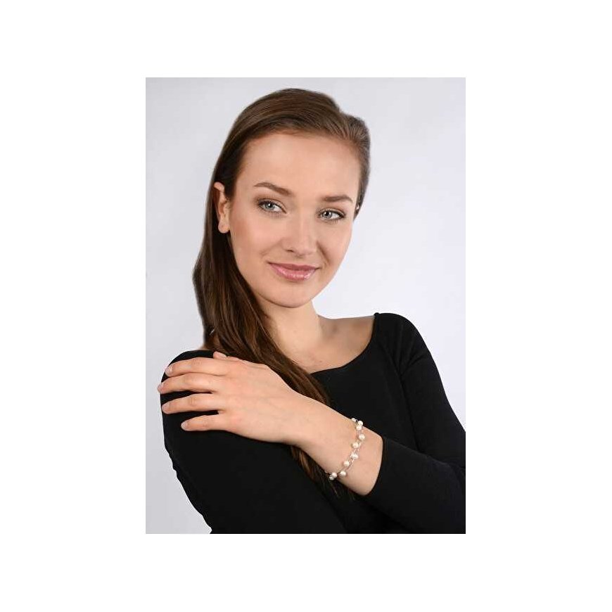 Jwl Luxury Pearls Herkkä rannekoru, aitoja valkoisia helmiä JL0174 – 2