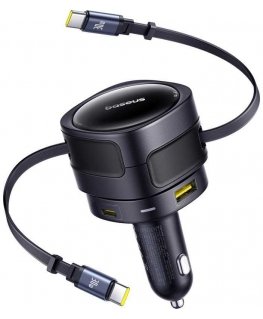 Baseus PD car charger 2x USB port 90W, black