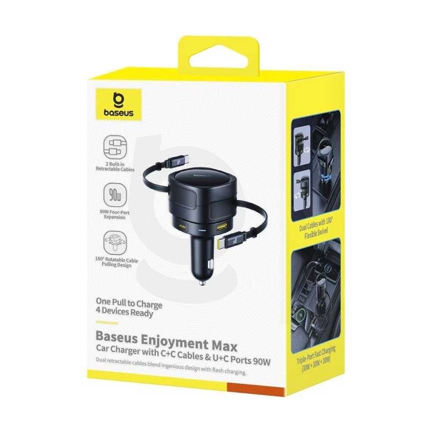 Baseus PD car charger 2x USB port 90W, black – 5