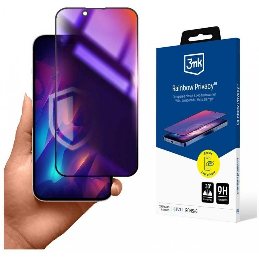 3mk Rainbow Privacy grūdintas stiklas skirtas Apple iPhone 16e