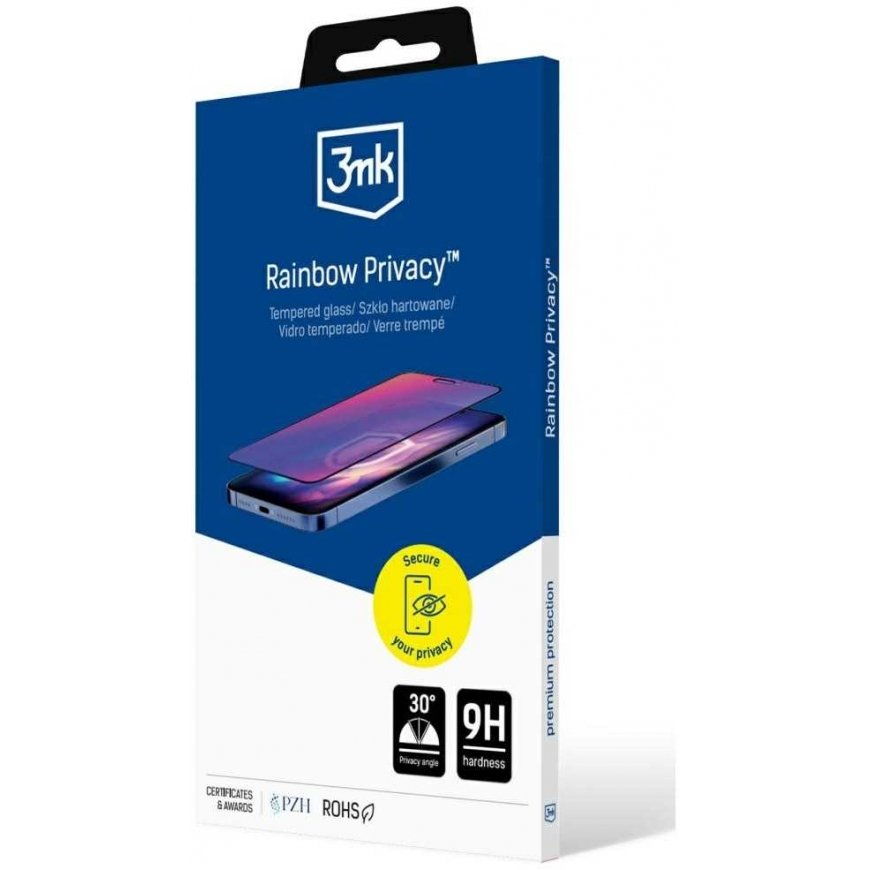 3mk Rainbow Privacy grūdintas stiklas skirtas Apple iPhone 16e – 3