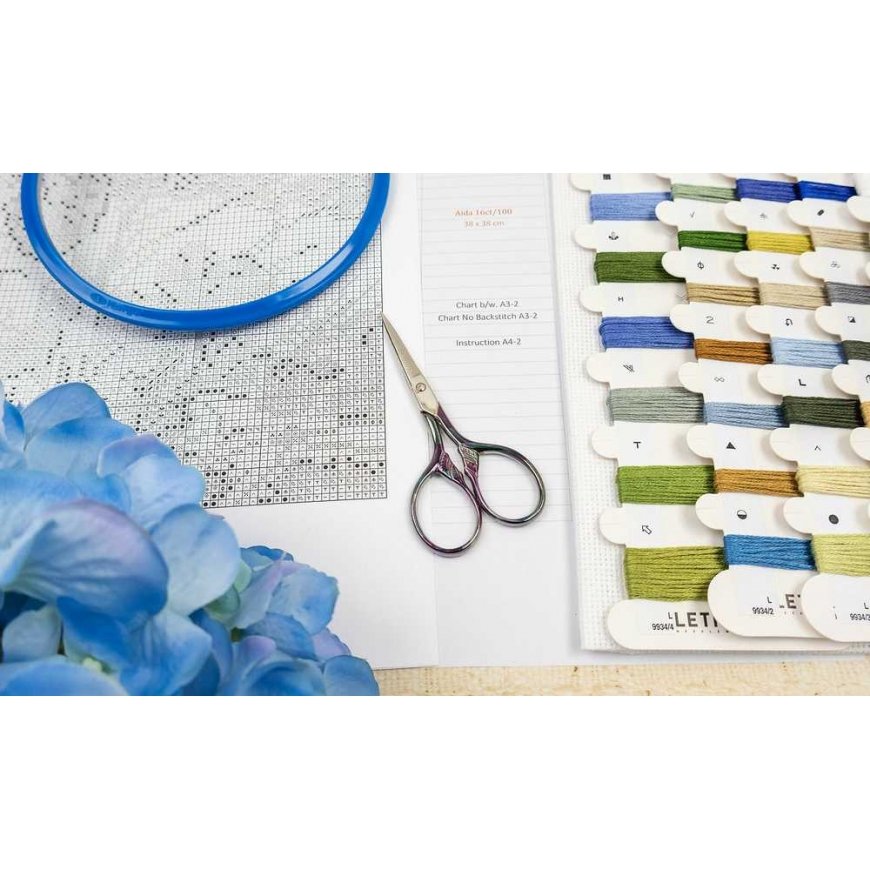 Letistitch Cross Stitch Kit "Blue Harmony" 24x24 cm SLETIL9934 – 4