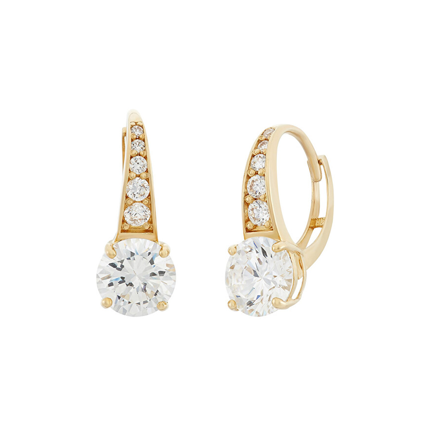 JVD gold-plated earrings with clear zircons SVLE0974XH2GO00