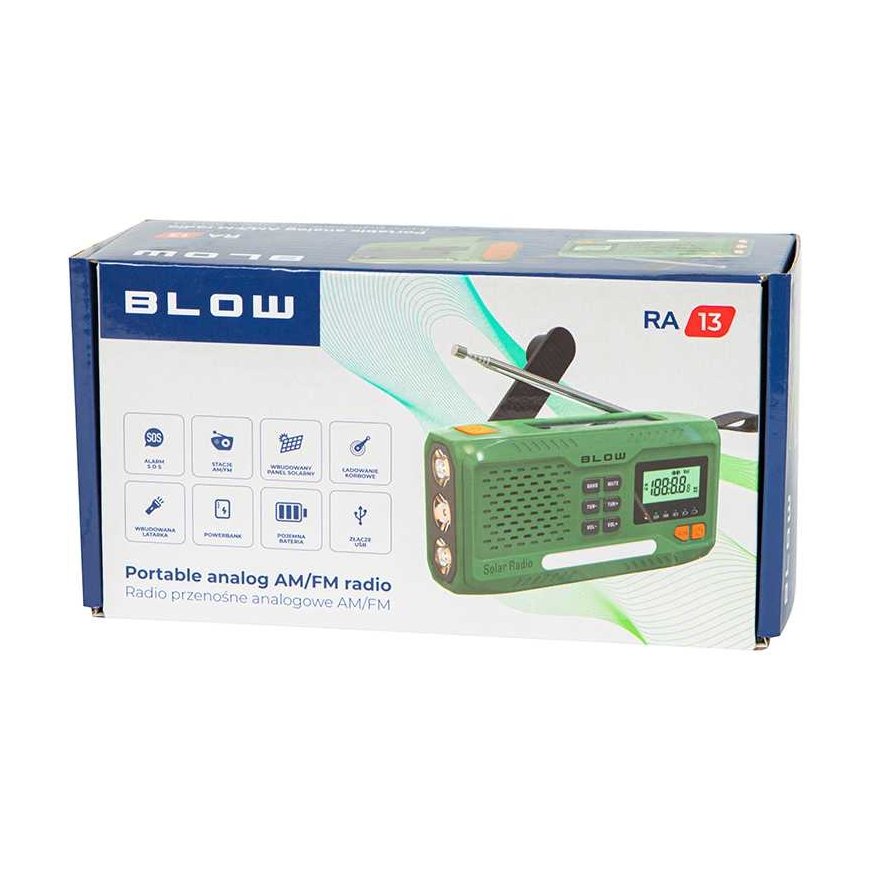 Kannettava analoginen AM/FM-radio BLOW RA13 aurinko – 5