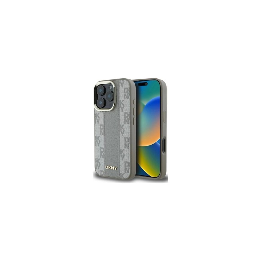 Case DKNY Checkered Pattern Magsafe for iPhone 16 Pro Max beige