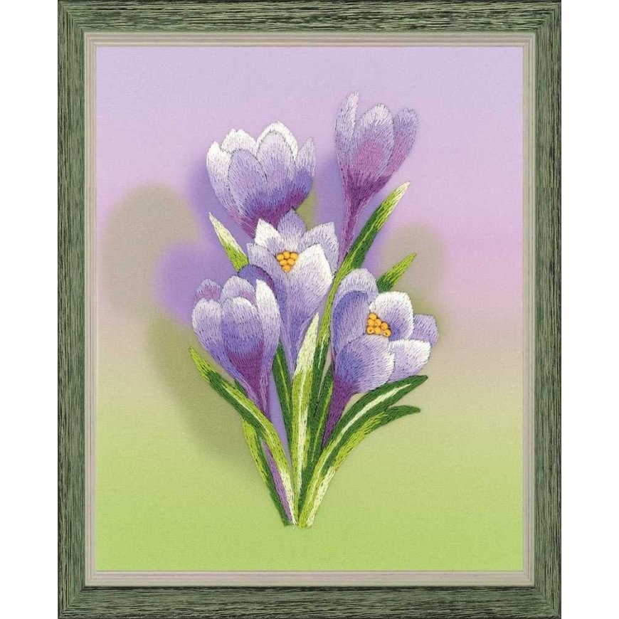 Uab Riolis Crocuses. Satin embroidery SRPT-0065